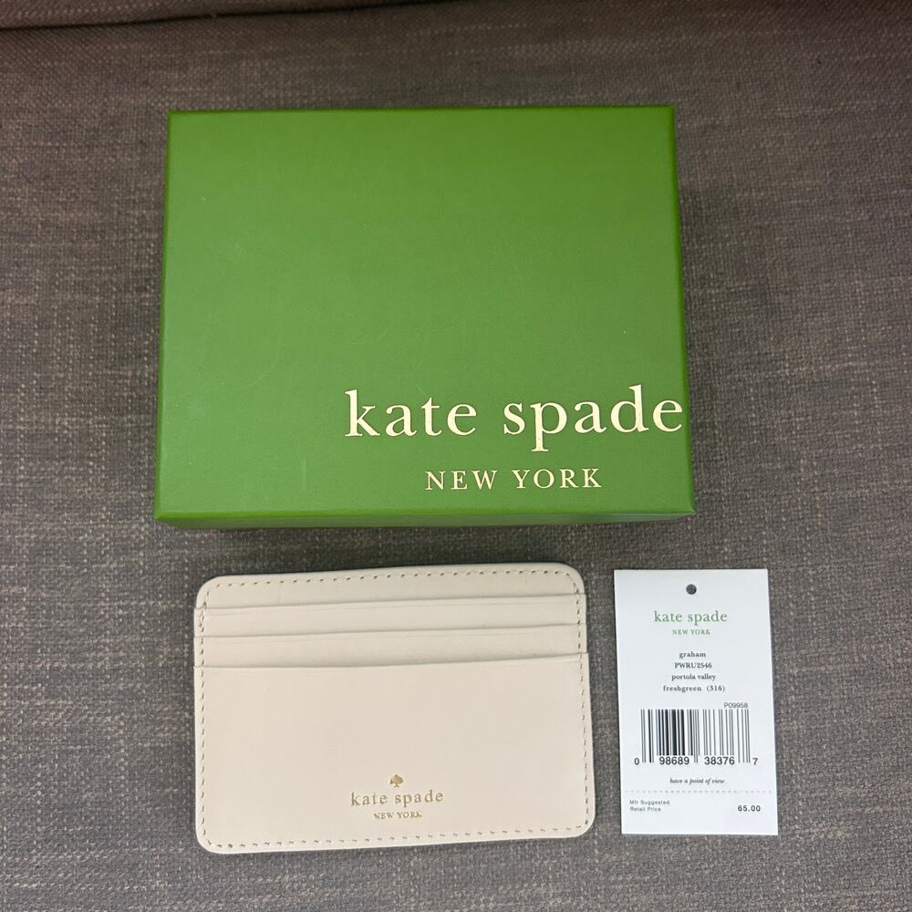 Kate Spade New York NEW IN BOX Freshgreen Graham  Leather Credit Card Holder - Picture 8 of 8